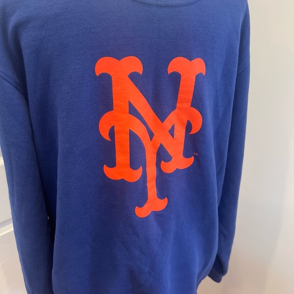 Stitches New York Mets Royal Blue Crewneck Pullover Sweatshirt Men's Size XLarge - Picture 2 of 11